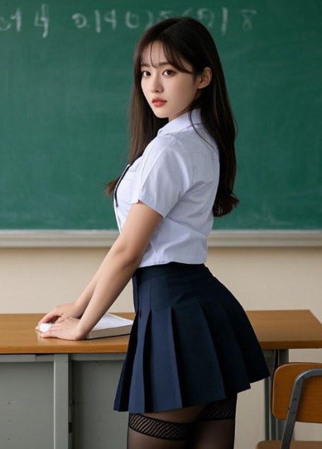 清纯美女老师在教室 黑丝短裙图片